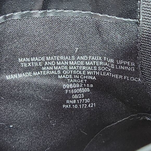 A New Day Women's Faux Leather Fur Ankle Hiking Boots Block Heel Memory Foam - Picture 9 of 10